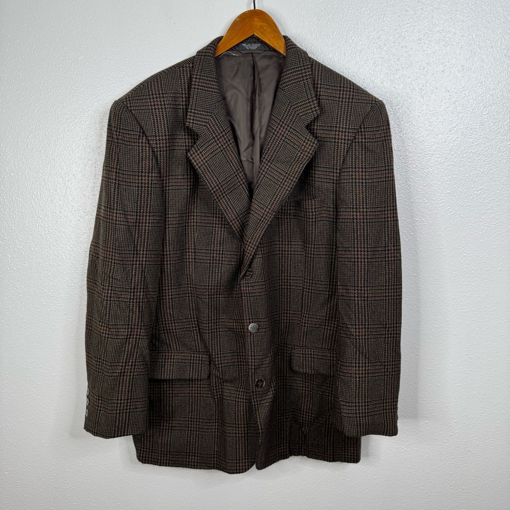 Dario Di Napoli Wool‎ Cashmere Plaid Blazer Size 43L